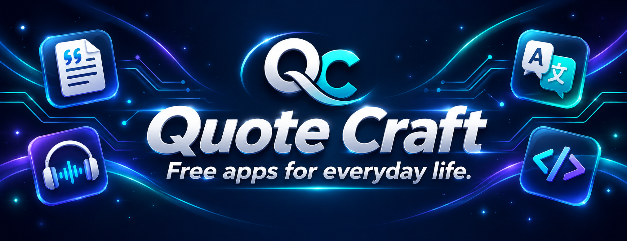 QuoteCraft Apps — Free apps for everyday life. Quote, translation, voice reader and code symbols.